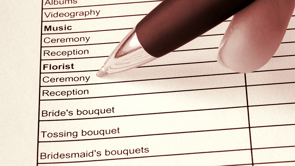 Wedding Checklist with a pen