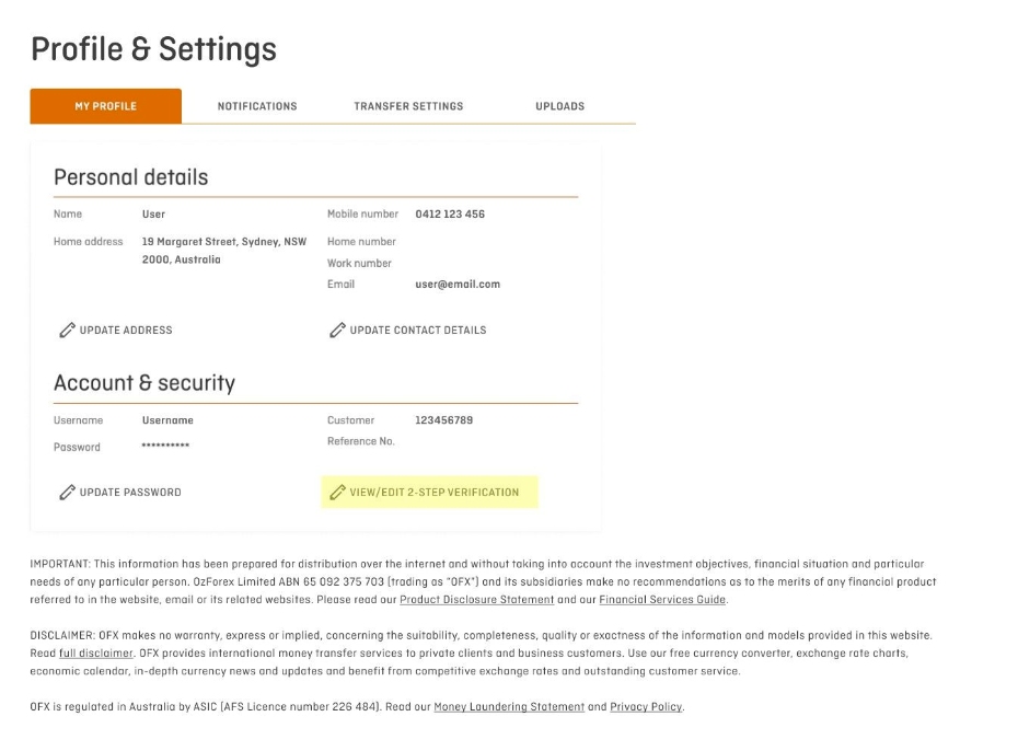 View/edit 2-Step Verification in Profile & Settings page